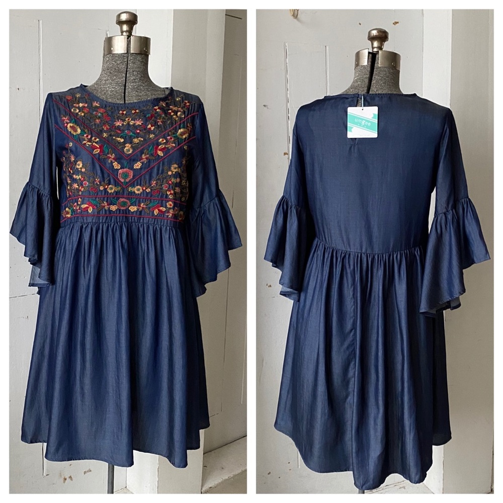 Umgee Only a few left Floral Emb Tencel BoHo Dress - Picture 1 of 6